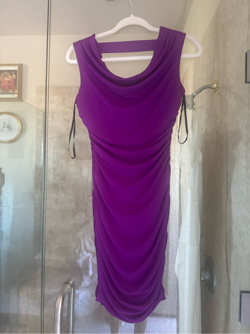 Sweet Storm Purple Ruched Midi Dress